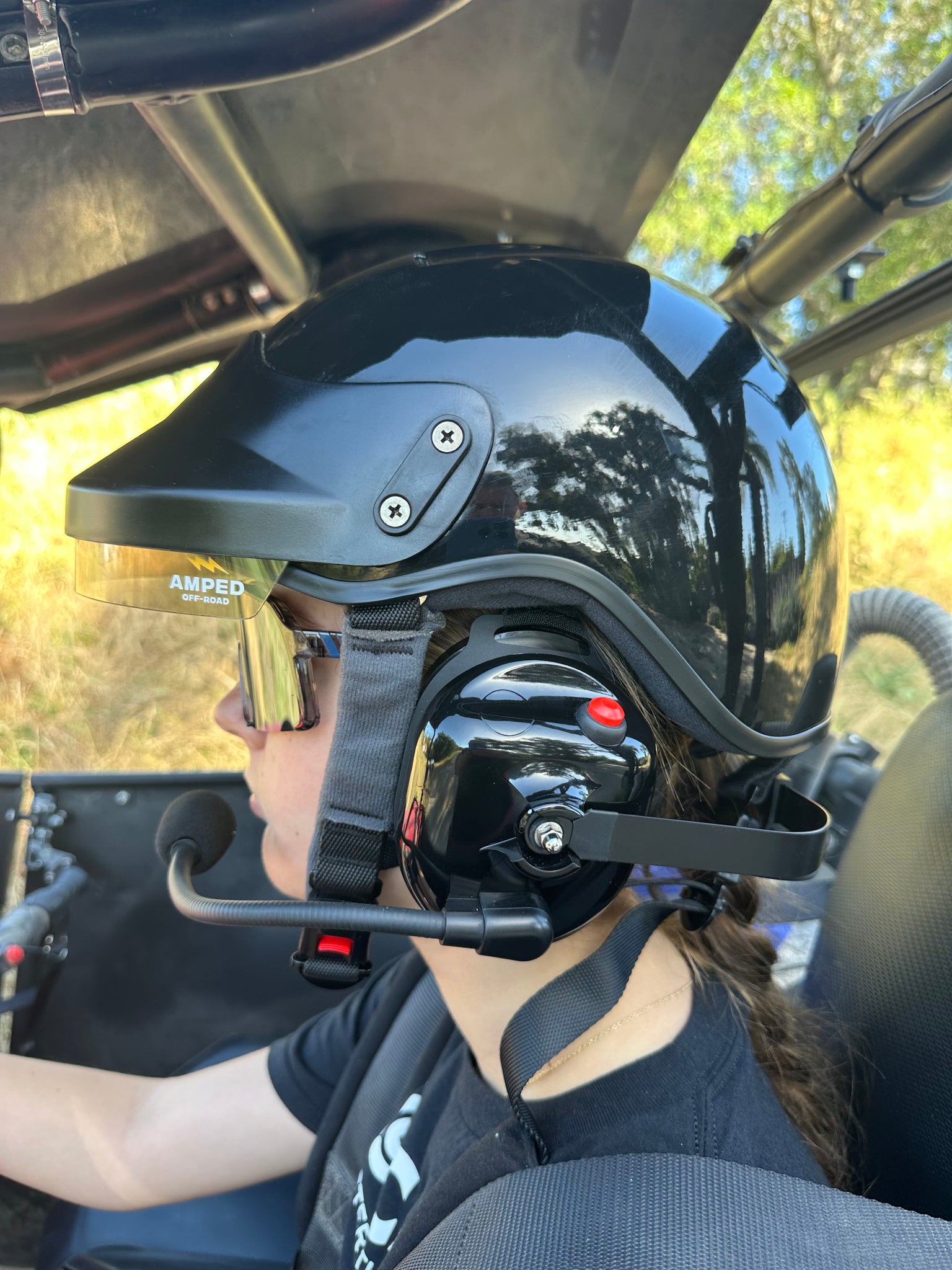 Carbon Fiber Behind The Head Intercoms: for Open Face Helmet