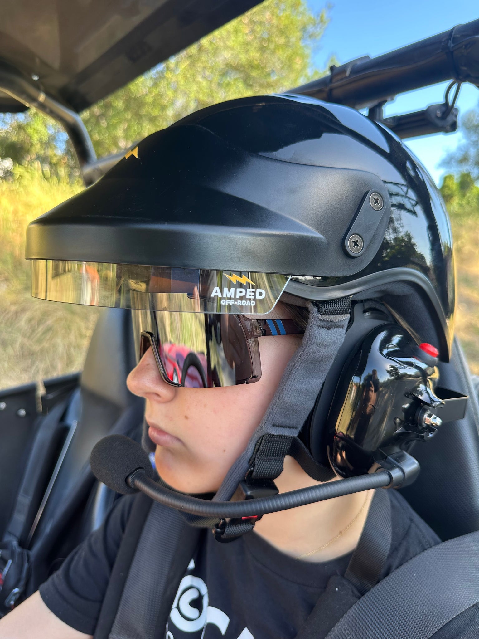 Carbon Fiber Behind The Head Intercoms: for Open Face Helmet